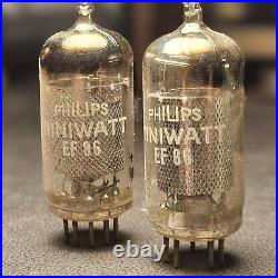 2x Mullard EF86 tube NOS Philips coinbase first production pair perfect matched