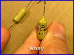 5 NOS Vintage Mullard. 022 uf 400v Mustard Capacitors TESTED Epiphone Marshall