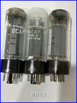 6CA7 / EL34 Set of 3 Mullard and Philips Matched And Tested Tubes