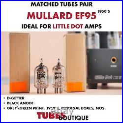 EF95 Mullard Matched Pair 1% 6AK5 6SJ1 Little Dot Dgetter Grey Print Nos Tubes
