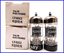Matched Pair Mullard KQDD/K CV4003 M8136 12AU7 Box Plate Valves NOS 83-09 (V31)