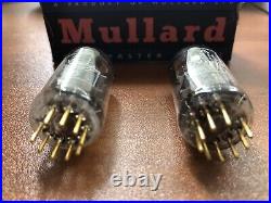 Mullard CV2492 E88CC Preamp Tubes Matched Pair with Blue Tip Mitcham 1960s NOS