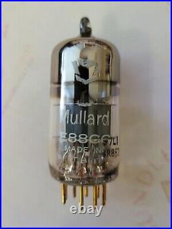 Mullard E88CC = 6922 Tube Dimple Disc Getter Warm Tone Mitcham 1968 7L1 -NOS