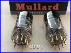 Mullard E88CC 6922 Tubes Matched Pair Dimple Disc Getter Mitcham 1973 NOS