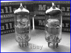 Mullard E88CC Matched Pair Wrinkled Glass Mitcham 1958 7L0 Same code NOS