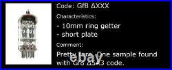 Mullard ECC82 12AU7A NOS Ring Getter Short Plates Rare GF8 Code