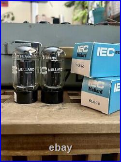 NOS IEC Mullard 6L6GC BLACK PLATE Vacuum Tubes GT BRITAIN Date Matched Pair NEW