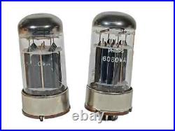 Pair 6080wa/6as7/ecc230 Philips By Mullard Tested With Roetest V10 Black Plates