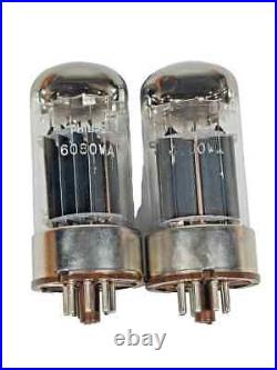 Pair 6080wa/6as7/ecc230 Philips By Mullard Tested With Roetest V10 Black Plates