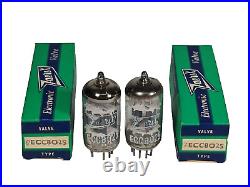 Pair Ecc802s /ecc82/ Mullard Tested With Roetest V10 By Curves Long Plates Nos