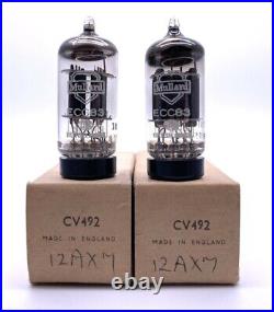 Rare Matched Pair Mullard KB/DA CV492 ECC83 Valves NOS I61 B1G5 Codes (V2)
